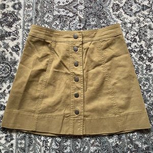 Madewell A-Line Button-Front Mini Skirt